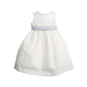 Pepa London Girls Flower Girl Silk-Trim Linen-Blend Dress, Blue